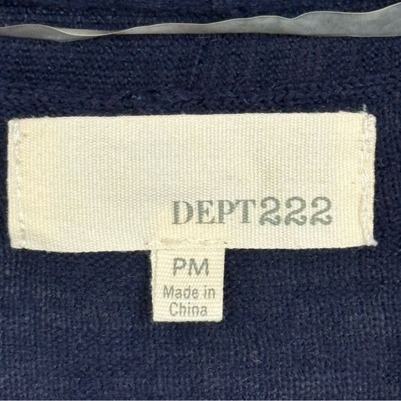 Dept 222 Navy Open Lightweight Cotton Shrug Sweater PM - Picture 2 of 6